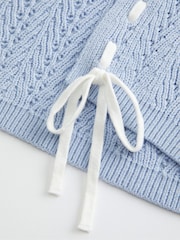 Hollister Blue Textured Knitted Balloon Sleeve Cardigan - صورة 2 من 2