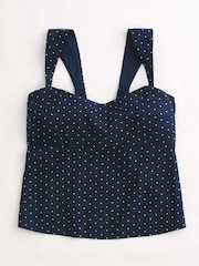 Hollister Blue Linen Bow Open Back Strap Tank top - Image 3 of 3