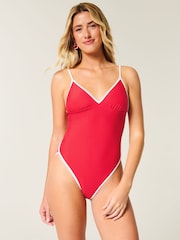 Hollister Red V-Neck Swimsuit - Image 2 of 3