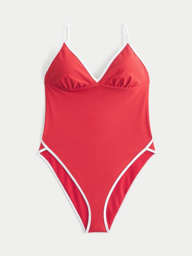 Hollister Red V-Neck Swimsuit - Image 3 of 3