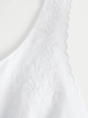 Hollister Scallop Edge Linen Blend Button Strappy White Tank top - Image 5 of 5