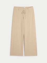 Hollister Cream Low Rise Linen Super Baggy Trousers - Image 4 of 4