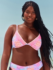 Hollister Blue Rib Plunge Underwire Bikini Top - Image 1 of 4