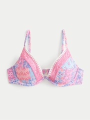 Hollister Blue Rib Plunge Underwire Bikini Top - Image 4 of 4