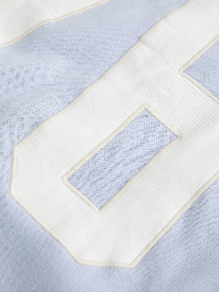 Hollister Blue V-Neck Cold Shoulder Graphic Sweatshirt - Image 5 of 5