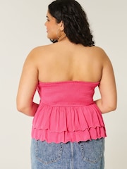 Hollister Pink Strapless Top With Halter Neck Tie - Image 2 of 5