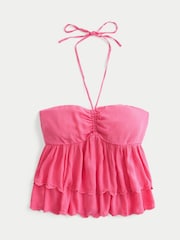 Hollister Pink Strapless Top With Halter Neck Tie - Image 5 of 5