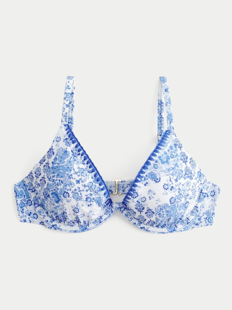 Hollister Blue Rib Plunge Underwire Bikini Top - Image 3 of 3
