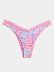Hollister Blue Rib High Leg Bikini Bottoms - Image 3 of 3
