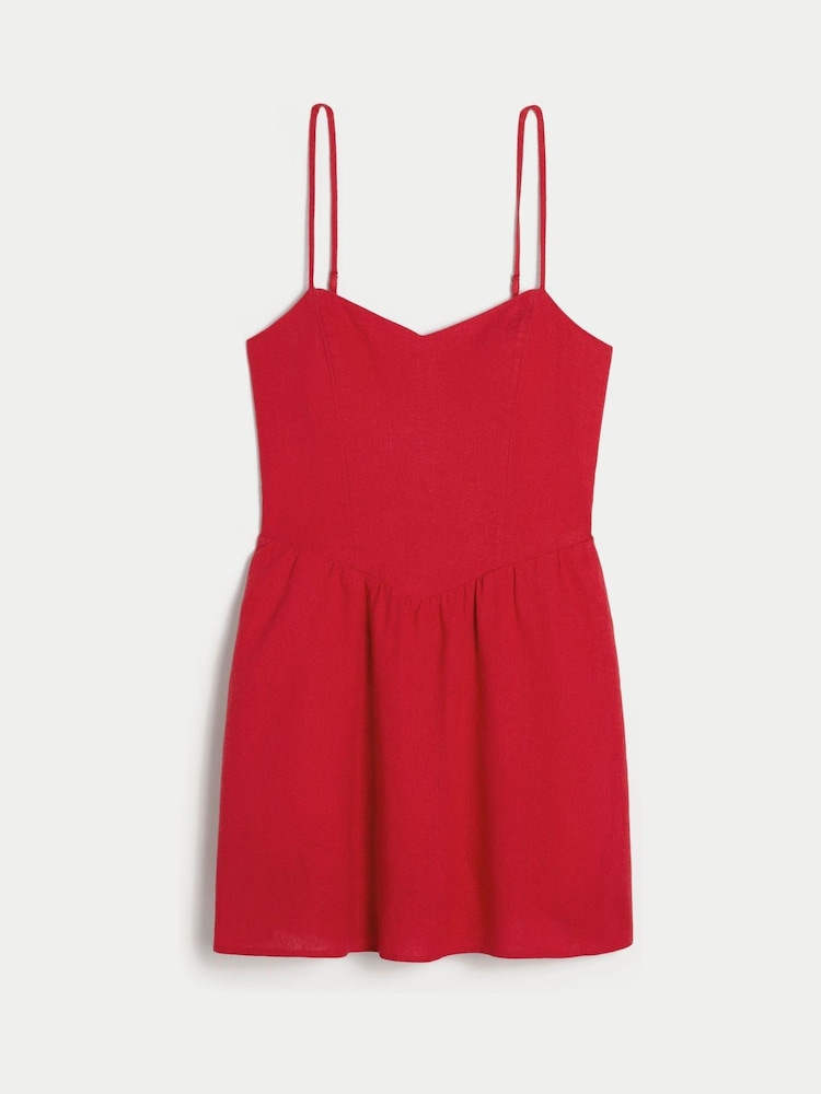 Hollister Red Strappy Bare Back Short Mini Dress - Image 4 of 4