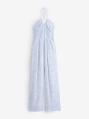 Hollister Blue Smocked Waist Multi Way Strapless Jumpsuit - Imagen 1 de 1