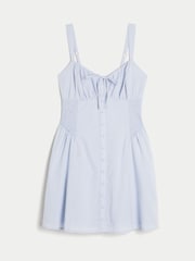 Hollister Blue Drop Waist Button Front Mini Dress - Image 4 of 4