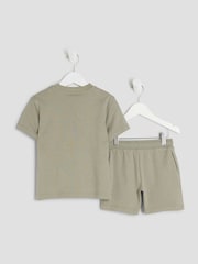River Island Green Boys Top and Shorts Set - Image 2 of 5