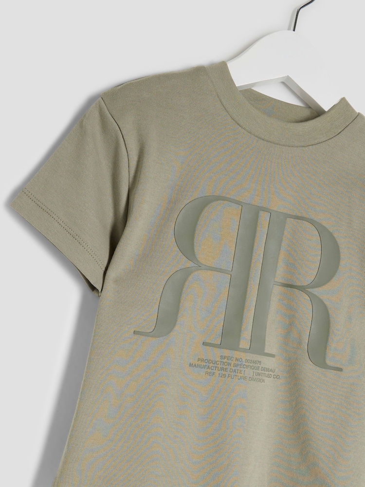 River Island Green Boys Top and Shorts Set - Image 4 of 5