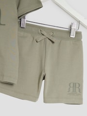 River Island Green Boys Top and Shorts Set - Image 5 of 5