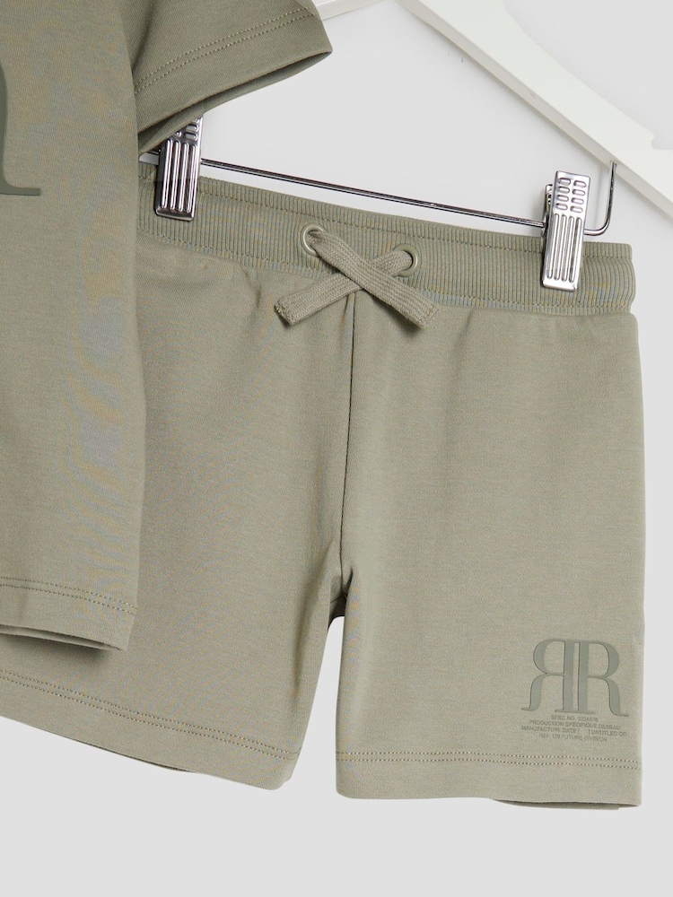 River Island Green Boys Top and Shorts Set - Image 5 of 5