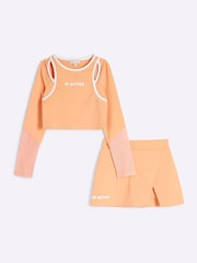 River Island Pink Girls Active Skort Set - Image 2 of 5