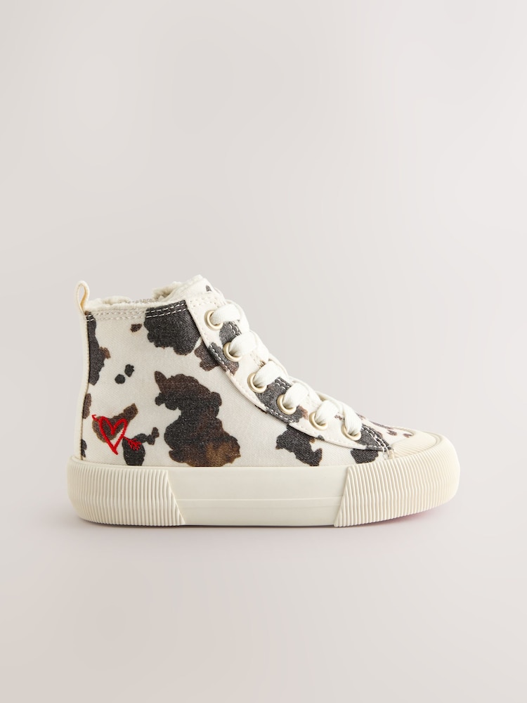 Animal Cow Print Standard Fit (F) High Top - Image 2 of 5