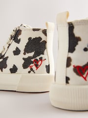 Animal Cow Print Standard Fit (F) High Top - Image 3 of 5