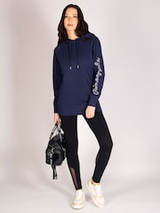 Pineapple Blue/Navy Womens Longline Hoodie - Image 2 of 7