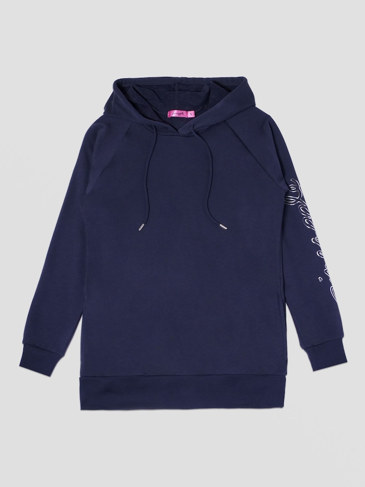 Pineapple Blue/Navy Womens Longline Hoodie - Image 7 of 7 Pineapple Blue/Navy Womens Longline Hoodie - Image 7 of 7