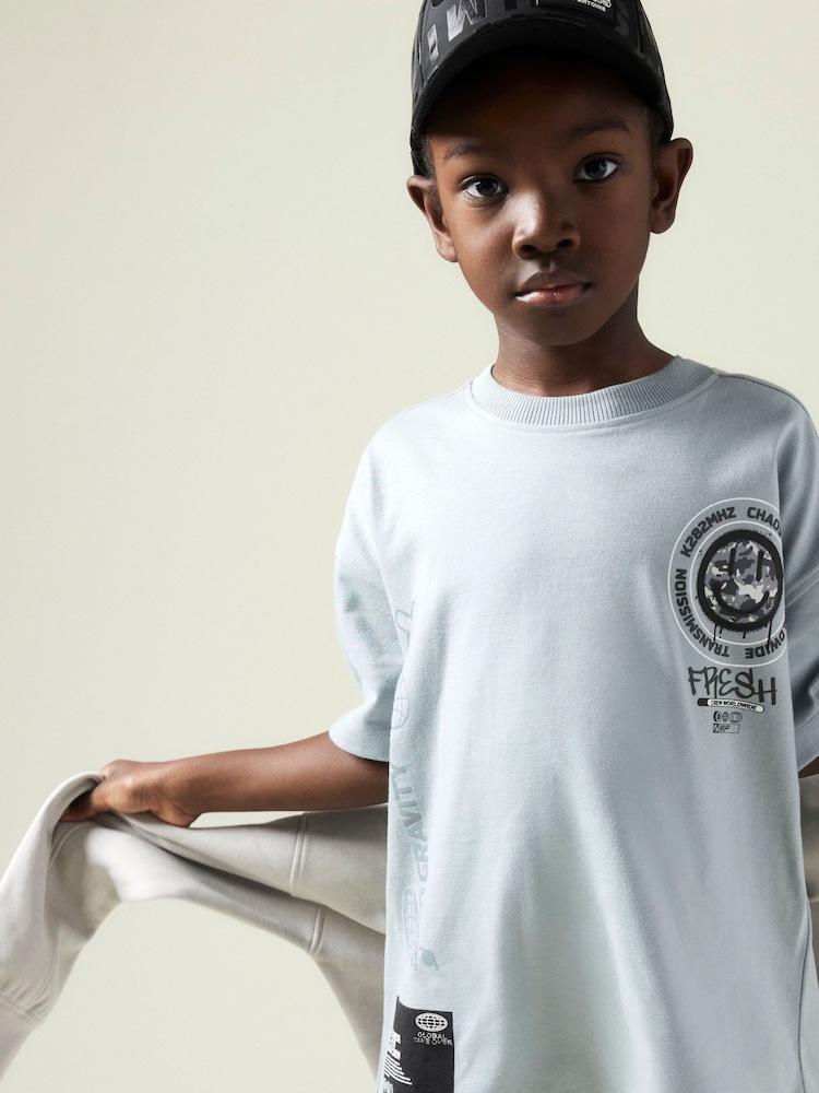 River Island Blue Boys Smile Camo T-Shirt - Image 5 of 5 River Island Blue Boys Smile Camo T-Shirt - Image 5 of 5