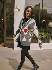Rockett St George Black/White Harlequin Motif Cardigan - Image 3 of 14