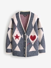 Rockett St George Black/White Harlequin Motif Cardigan - Image 9 of 14