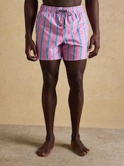 Joules Overton Pink Scene Printed Rugby Style Swim Shorts - Image 3 of 9