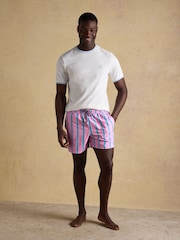Joules Overton Pink Scene Printed Rugby Style Swim Shorts - Image 5 of 9