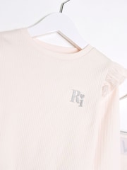 River Island Pink Girls Rib Top Set - Image 4 of 5