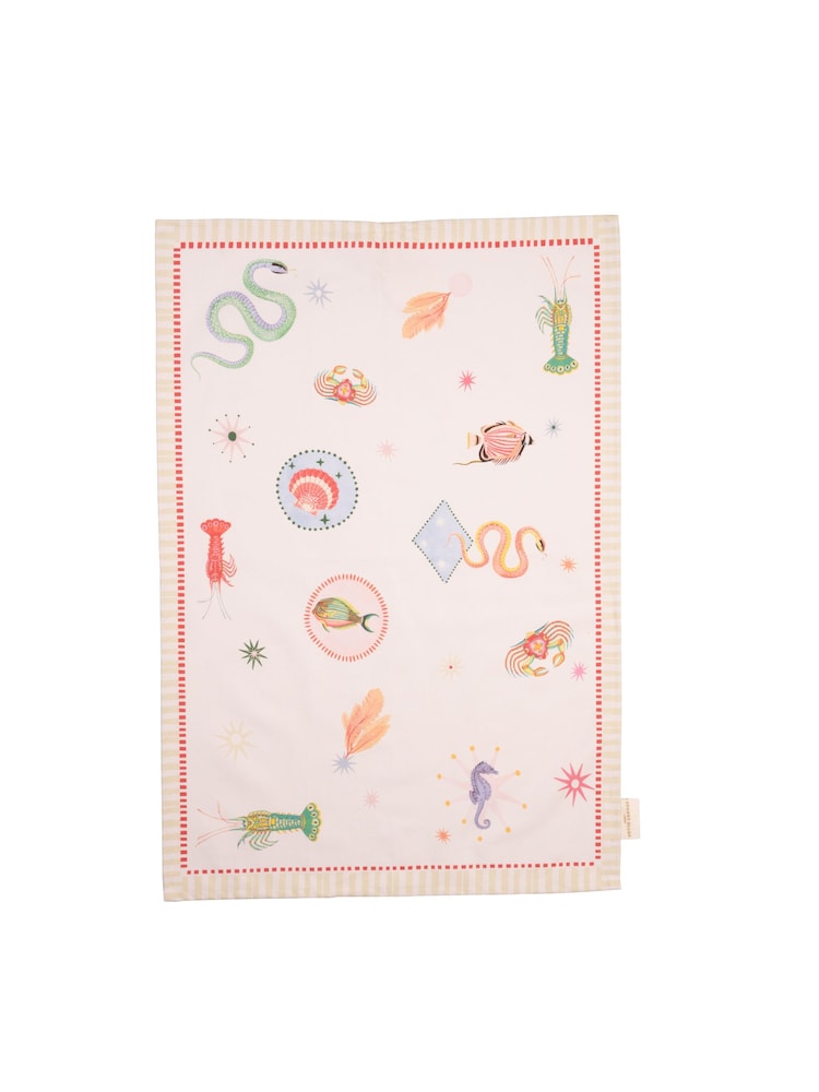 Yvonne Ellen White Harlequin Textile Double Oven Glove and Tea Towel Set - Image 2 of 8