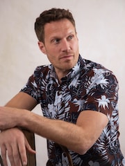Lakeland Clothing Ashness Short Sleeve 100% Cotton Brown Shirt - Image 1 of 6