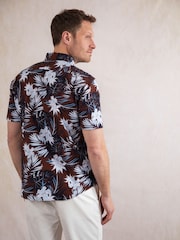 Lakeland Clothing Ashness Short Sleeve 100% Cotton Brown Shirt - Image 3 of 6