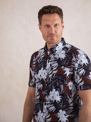 Lakeland Clothing Ashness Short Sleeve 100% Cotton Brown Shirt - Image 6 of 6