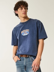 Hollister Heavy Weight Boxy Short Sleeve Destination Graphic Print 100% Cotton T-Shirt - Image 1 of 4