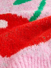 Pink Cherry Knitted Crew Neck Jumper - Image 3 of 4