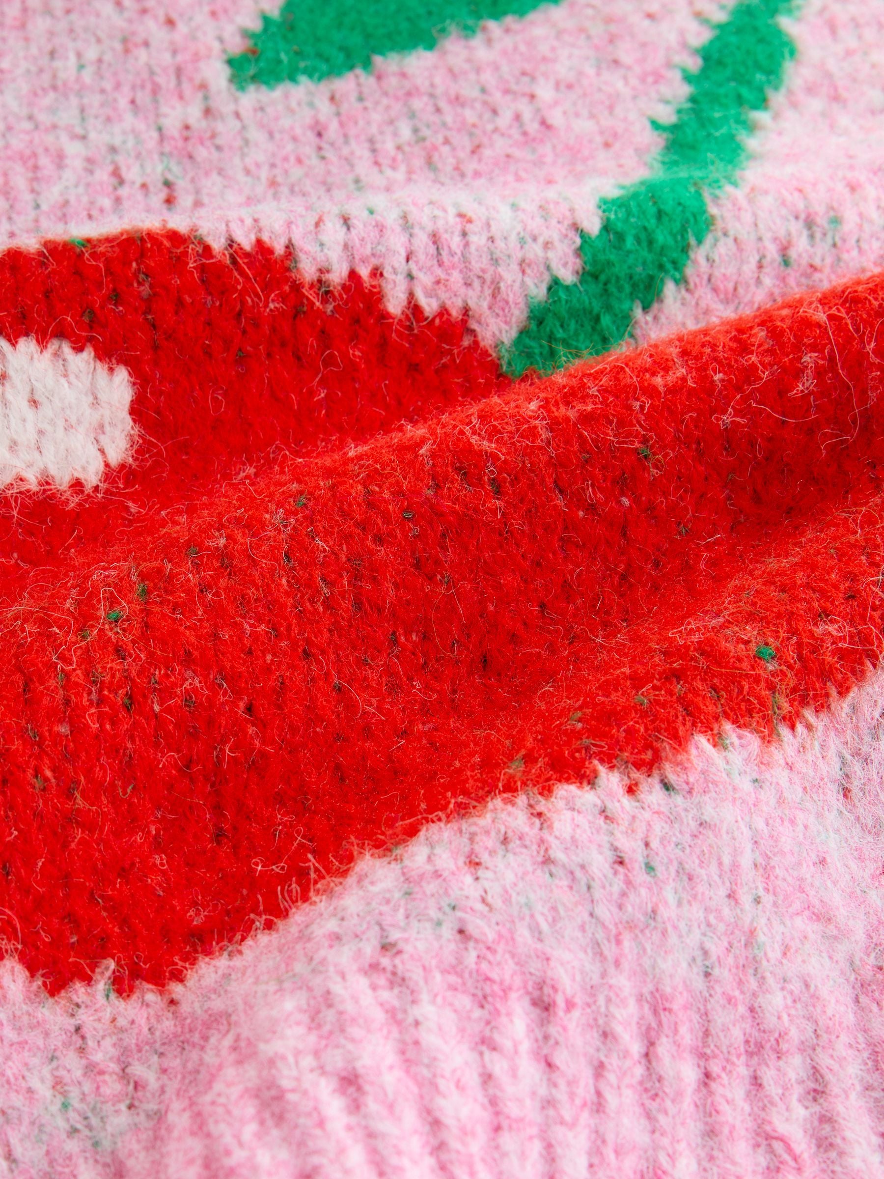 Buy Pink Cherry Knitted Crew Neck Jumper from Next Luxembourg