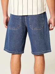 Hollister Blue Baggy Denim Jort Shorts - Image 3 of 4