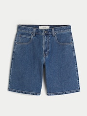 Hollister Blue Baggy Denim Jort Shorts - Image 4 of 4