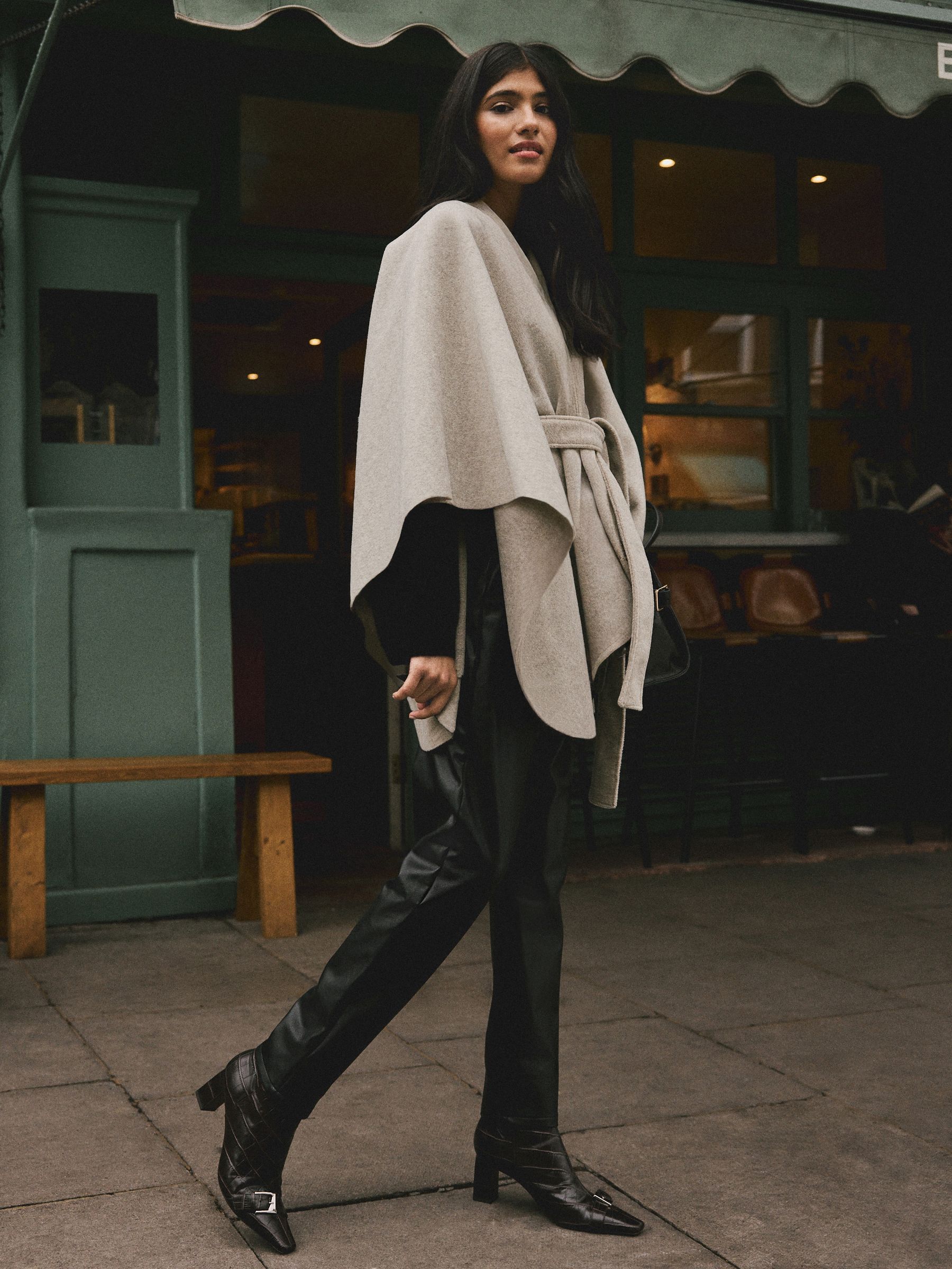 Buy Oatmeal Wrap Front Cape Poncho from Next Australia Buy Oatmeal Wrap Front Cape Poncho from Next Australia