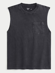 Hollister Grey Acid Wash Boxy Sleeveless Tank Top - Image 3 of 3