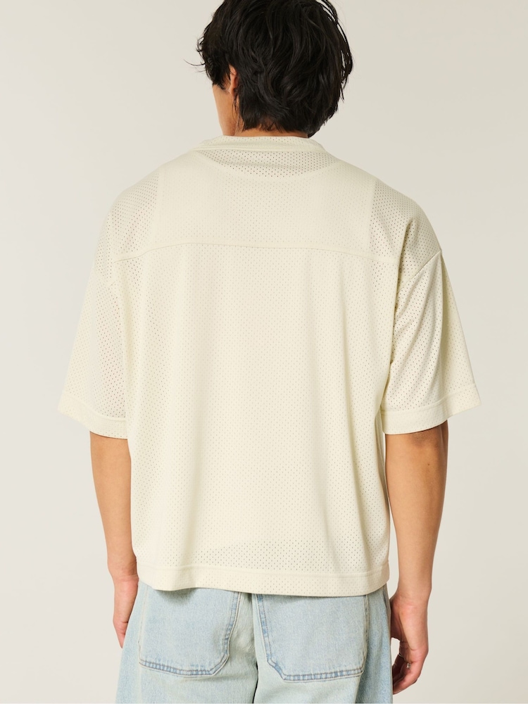 Hollister Natural Americana Football Jersey Top - Image 2 of 5