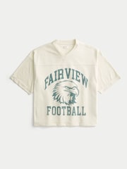 Hollister Natural Americana Football Jersey Top - Image 4 of 5