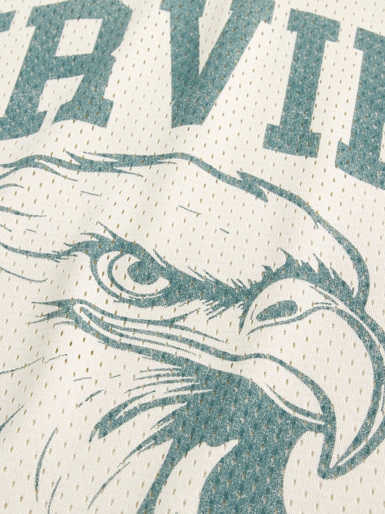 Hollister Natural Americana Football Jersey Top - Image 5 of 5