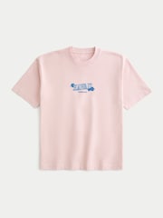 Hollister Heavy Weight Boxy Short Sleeve Destination Graphic Print 100% Cotton T-Shirt - Image 1 of 2