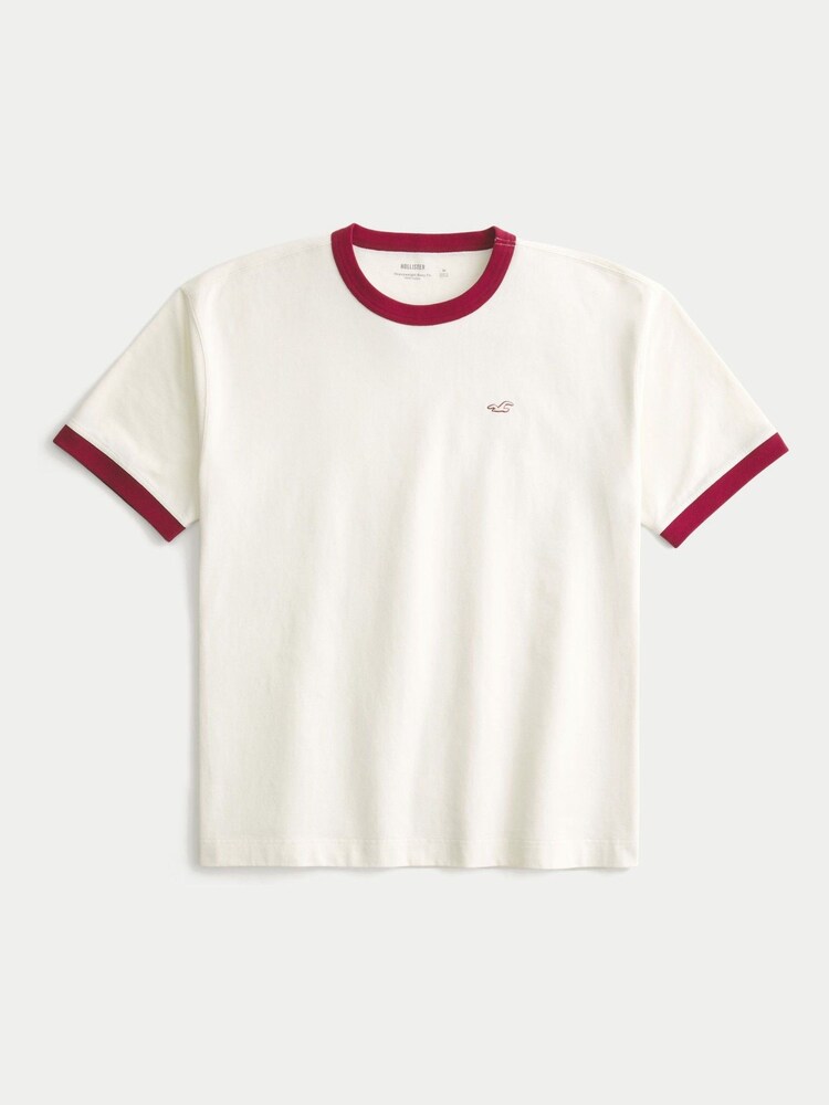 Hollister Boxy Short Sleeve 100% Cotton White T-Shirt - Image 1 of 1