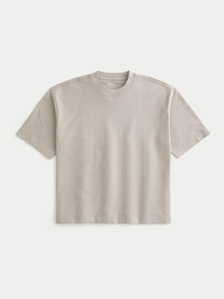 Hollister Crew Neck Boxy Cropped T-Shirt - Image 3 of 3