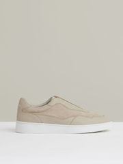 Reiss Ecru Lane Leather Elasticated-Lace Trainers - Image 1 of 4