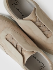 Reiss Ecru Lane Leather Elasticated-Lace Trainers - Image 4 of 4